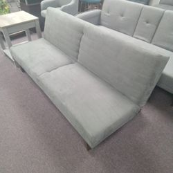 Gray Velvet Futon Couch 