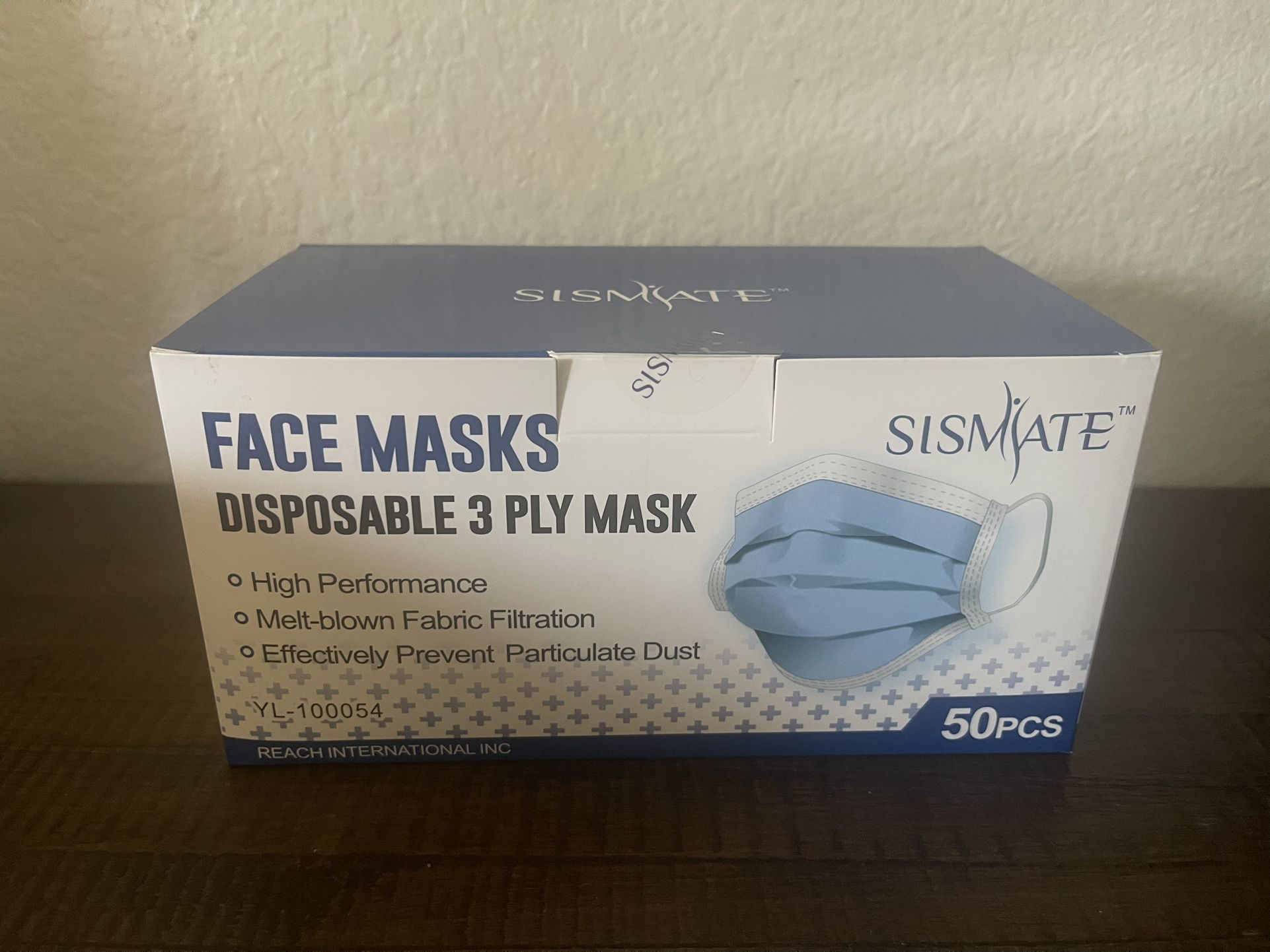 Sismate Blue 3-Ply Disposable Face Mask