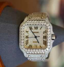 Cartier Santos Automatic Diamond-Set Watch