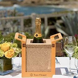 NWOT - Veuve Clicquot VCP Champagne Bottle Cooler Cork Yellow Design Ice Bucket Bottle.