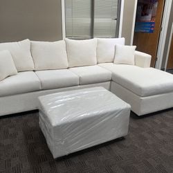 Cream White Sectional Sofa 