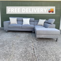 Large Gray Sectional Couch 🛋️ FREE DELIVERY 🚚 
