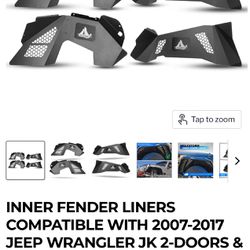 INNER FENDER LINERS COMPATIBLE WITH 2007-2017 JEEP WRANGLER JK 2-DOORS & 4-DOORS