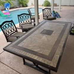 7 Piece Aluminum Patio Dining Set with Sunbrella Cushion