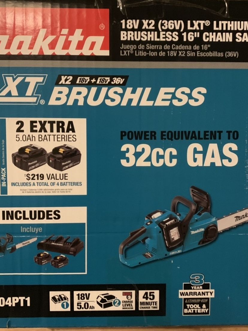 Brushless Chainsaw Kit With 2 Extra Batteries