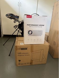 HD Video Projector and 16’ Inflatable Screen
