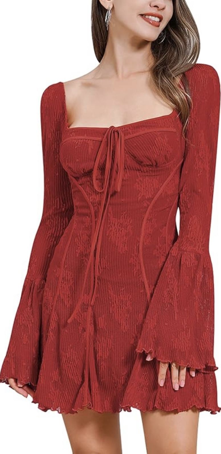 Size Large Red Lace Dress New