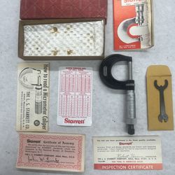Machinist Vintage original inbox never used starrett No.436-1in.