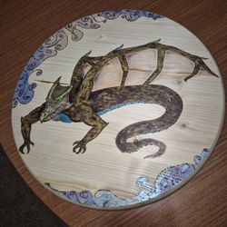 Dragon Woodburning, Pyrography