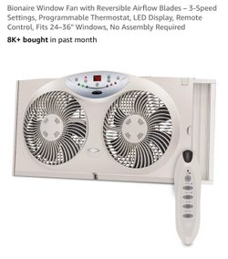 Bionaire Window Fan with Reversible Airflow Blades