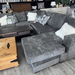 Grey U Shaped Sectional 