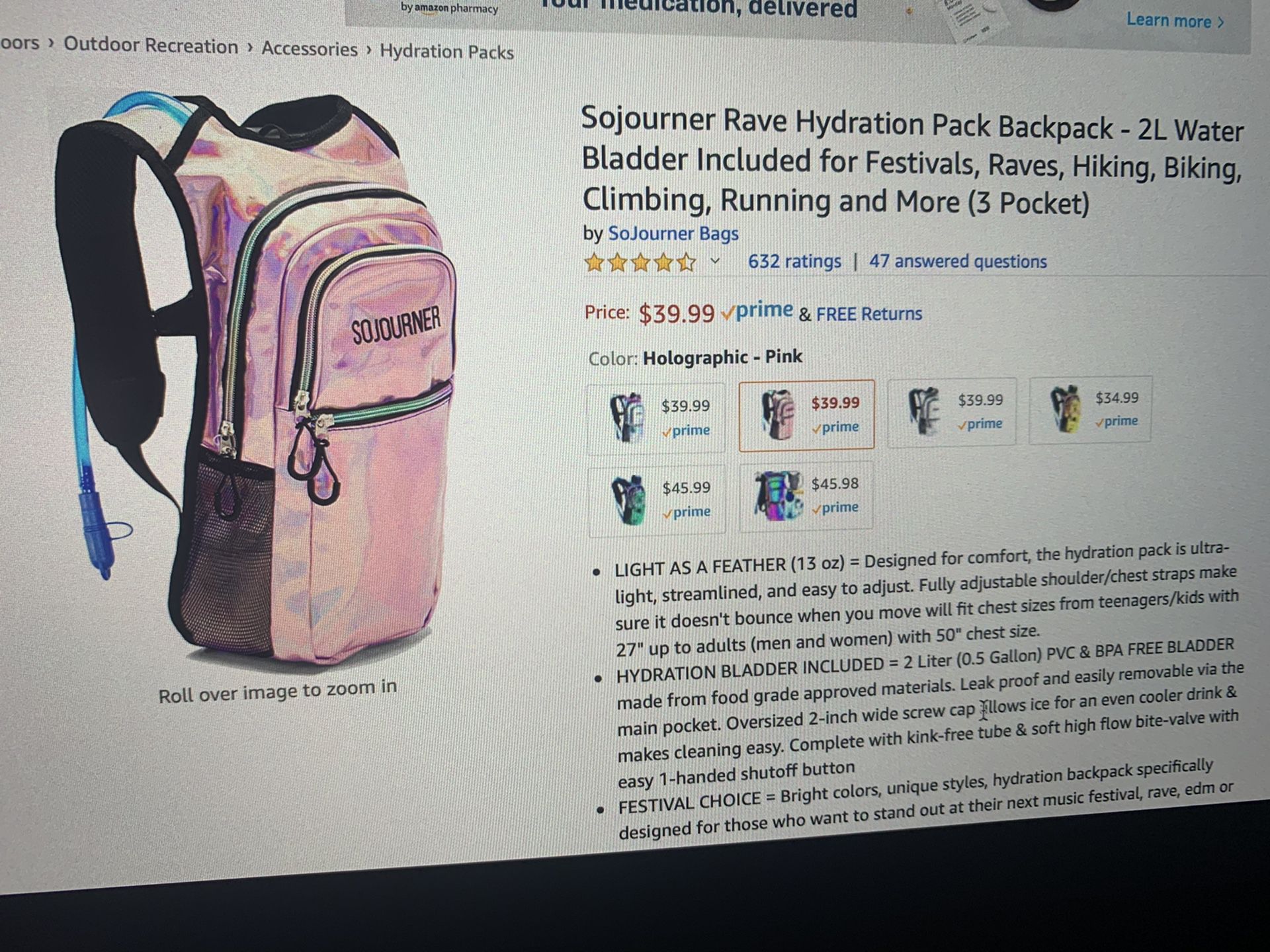 Hydration pack backpack *NEW*