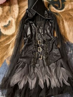Black Gothic Witch Halloween Costume Dress