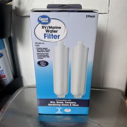 Great Value RV Water Filter 2 Pack for RV/Marine/Camping/Garden/Bathtub Use, F200-2, Activated Carbon Block, White