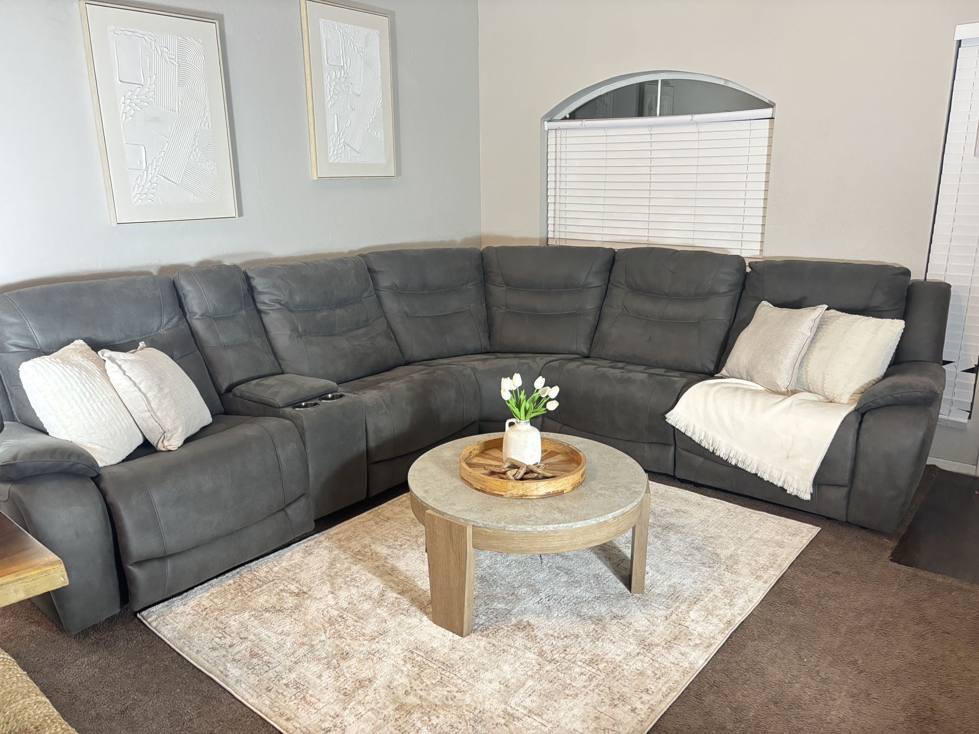 Grey Costco Electric Recliners Sectional Couch 