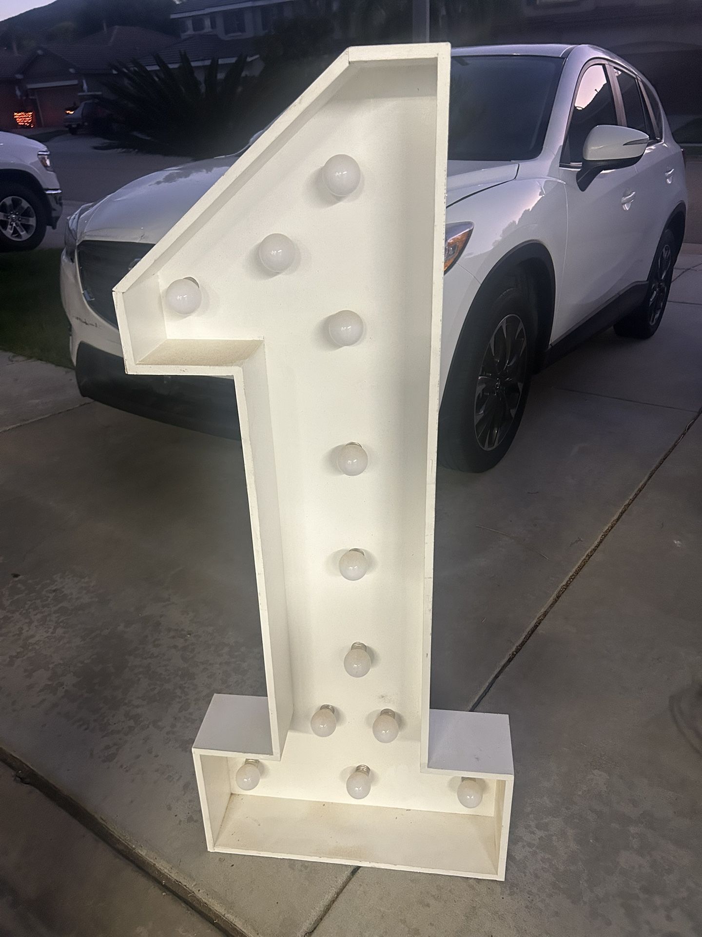 Number 1 - 4FT Marquee Number, Large Light Up Number (Wood)
