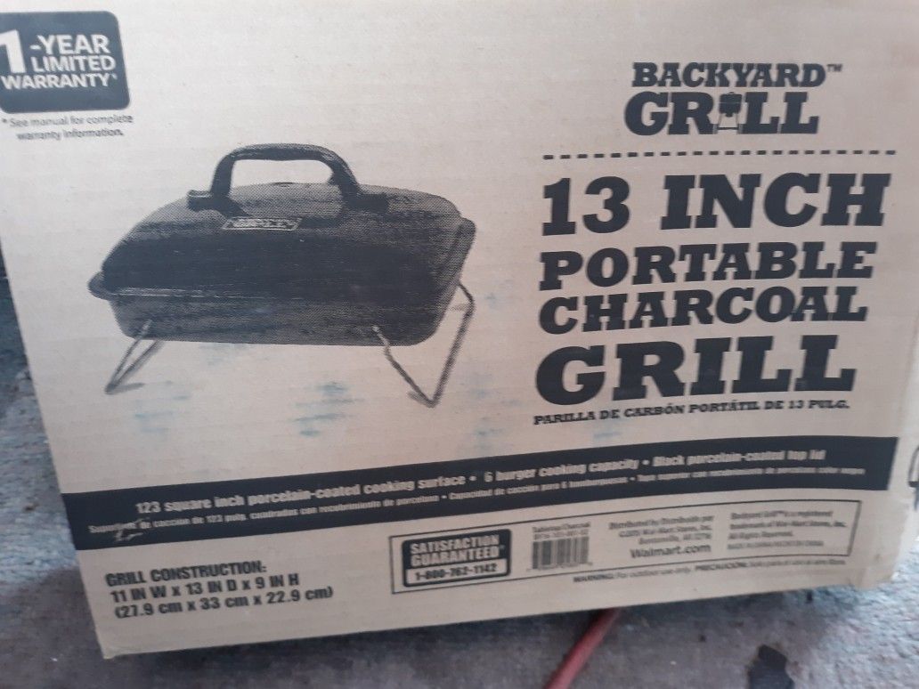 Brand new portable charcoal grill 13 inch