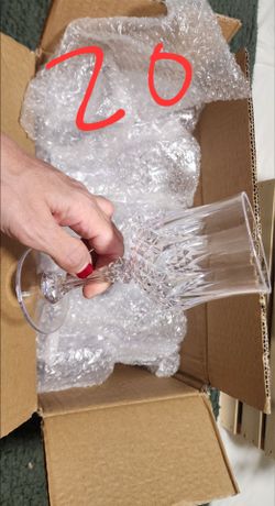 Crystal Cut Glass Wine Goblets Set