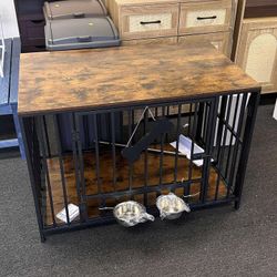 Easycom 41" Dog Crate Furniture Foldable,