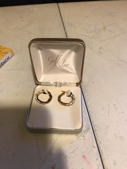 Real gold and diamond earrings