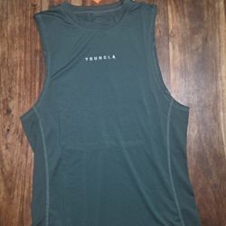 YoungLA Men's Sleeveless Green Shirt 