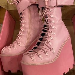 Sugar Thrillz Pink Platform Boots