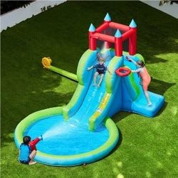 Inflatable Kids Water Slide, 5-in-1 Outdoor Bounce House