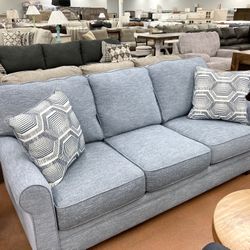 New 88” Blue Sofa — Performance Fabric
