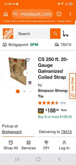 Metal strap 250 feet