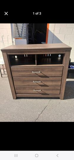 Media Chest Dresser with Open Shelves