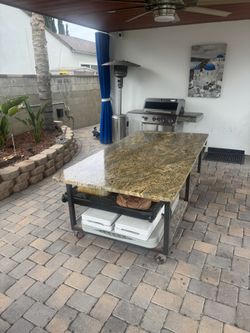 Granite Top Table 81 1/2 x 42 1/2