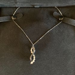 GREAT XMAS GIFT - 1 CT TW Black & Diamond Necklace 