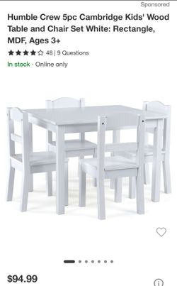 Humble Crew Kids Wood Table and Chair Set