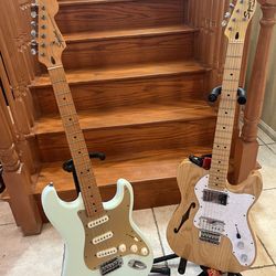 Squier Classic Vibe Thinline Telecaster and Anniversary Stratocaster (Mint)