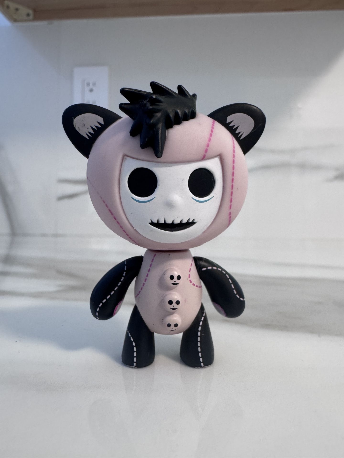 Kidrobot Dunny 3″ – Mystic Fox Cat-Ear Hood Pink & Black Designer Vinyl