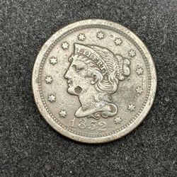 1852 Braided Hair Large Cent -- GREAT PRE-CIVIL WAR COIN!