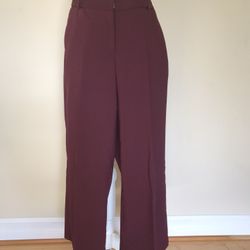 Women’s Cynthia Rowley Ankle Bordo Color Pocketed Midrise Pants, 6