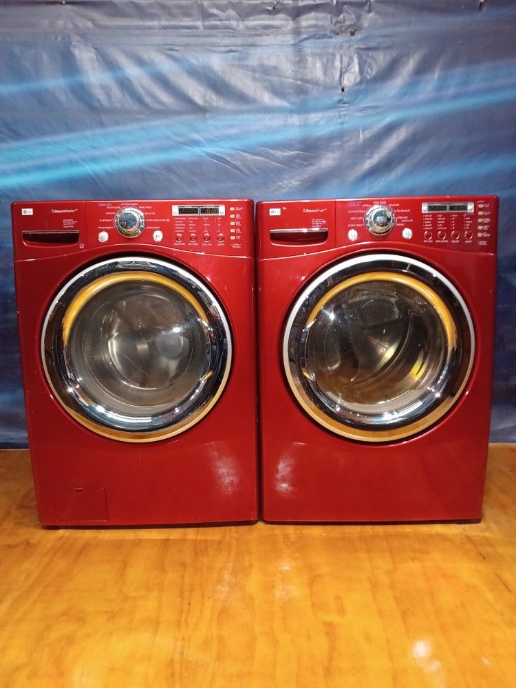 LG Red Washer And Electric Dryer Free Delivery And Installation With A 90 Day Warranty