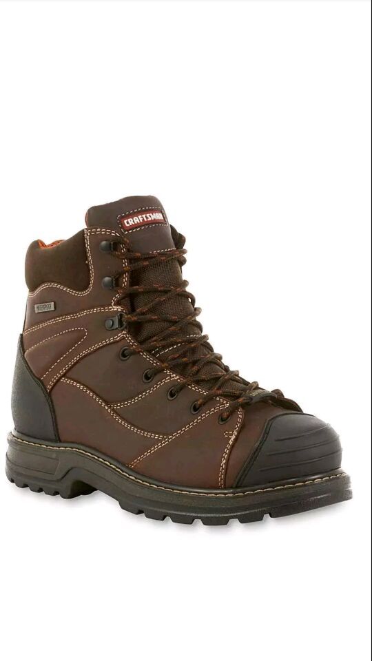 MENS WORK BOOTS CRAFTMAN STEEL TOE WATERPROFT SLIP OIL RESISTANT