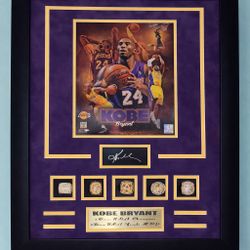 NBA Los Angeles Lakers Kobe Bryant 5-Time Championship Ring Framed Photo 