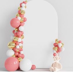 Wokceer Wedding Arch Backdrop Cover 8FT Spandex Fitted Wedding Arch Stand Covers Round Top Chiara Backdrop Cover for Birthday Party Ceremony Banquet D
