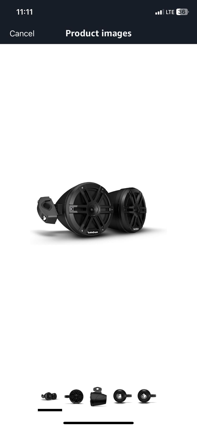 Rockford Fosgate M0WL-65MB Element Ready Marine Grade 6.5" 2-Way Motorsports Can Speakers 65 Watts RMS / 250 Watts Peak with Sport Grilles, Mounting H