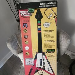 Rare Otto's Axe Simpsons PS2 Wireless Guitar Controller Complete With Dongle !!