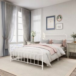Queen bed frame and mattress