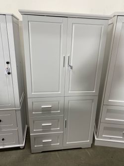 New Assembled Bathroom Tall and Wide Storage Cabinet with Doors