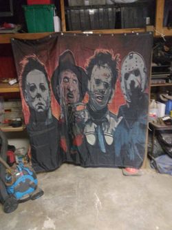 Michael Myers Freddy Krueger Leatherface And Jason Voorhees Shower Curtain