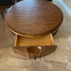 Round Table With Drawer 