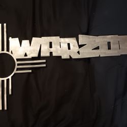 Heavy metal thick  laser cut warzone sign