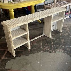 Wicker Desktop Shelf Unit