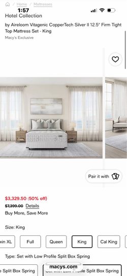 New King size mattress and box springs
